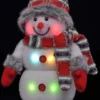 Unyqoos® Lichtgevende sneeuwpop decoratie met kleurrijke LEDs voor binnengebruik