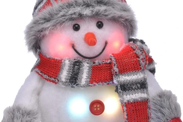 Unyqoos® Lichtgevende sneeuwpop decoratie met kleurrijke LEDs voor binnengebruik