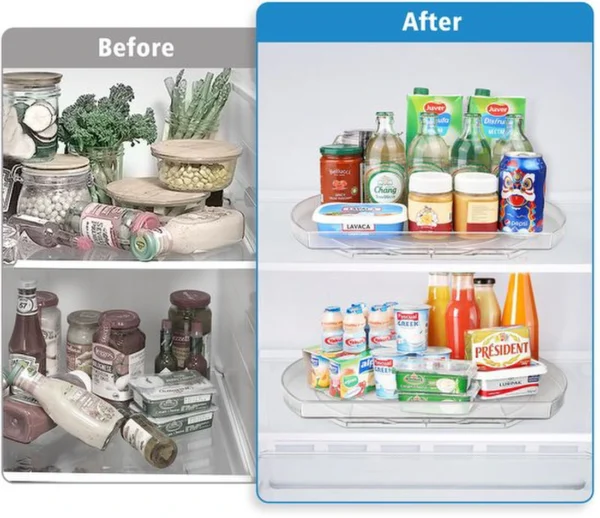 Unyqoos® Rechthoekige draaibare organizer met afneembare verdelers voor keuken en badkamer