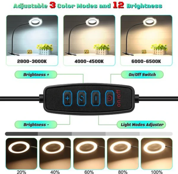 Unyqoos® USB-gevoed vergrootglas met verlichting en flexibele zwanenhals voor diverse toepassingen