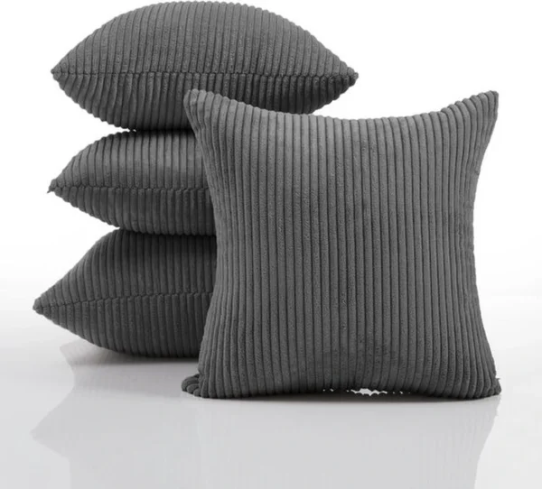 P-87213233932122-20260406110811.webp Unyqoos® Set van 4 stijlvolle corduroy kussenhoezen 40x40 cm voor elk interieur