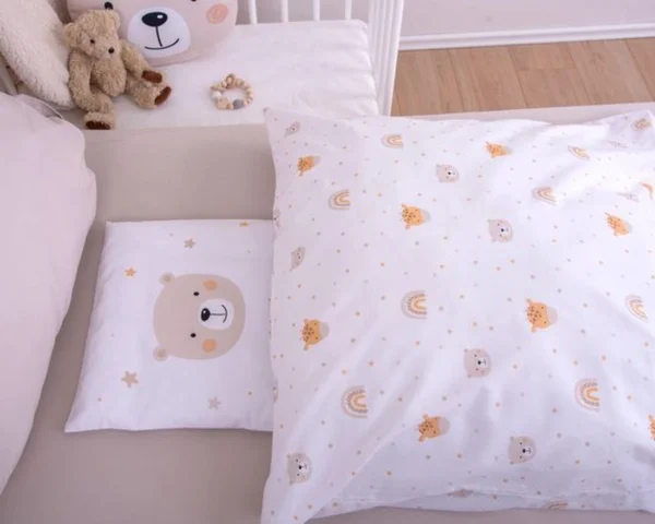 Unyqoos® Ademend en schattig wiegbeddengoed met omkeerbare kussensloop en dekbedovertrek