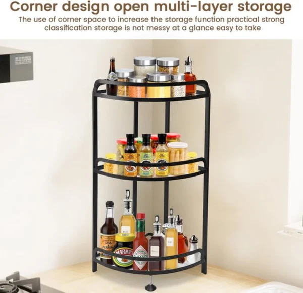 Unyqoos® Ruimtebesparende vrijstaande hoekdoucheplank met drie niveaus voor badkamerorganisatie zonder boren