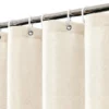 Unyqoos® Waterafstotende beige linnenlook douchegordijn met ringen 120x200 cm