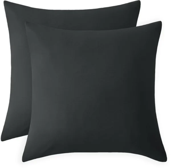 P-87213233997406-20260406111828.webp Unyqoos® Set van Twee Zachte Antraciet Kussenslopen 50x50 cm van Gewassen Katoen