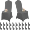 Unyqoos® Set van 20 Elastische Donkergrijze Stoelhoezen voor Elegante Evenementen