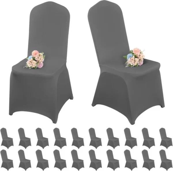 Unyqoos® Set van 20 Elastische Donkergrijze Stoelhoezen voor Elegante Evenementen