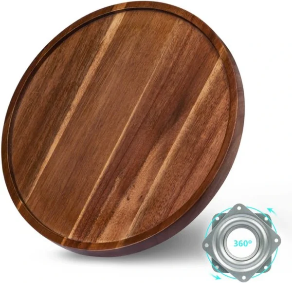 P-87213234025010-20260406102807.webp Unyqoos® Rond houten draaiplateau voor keuken met 360 graden rotatie en acaciahout