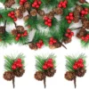 P-87213234028910-20260406091857.webp Unyqoos® Set van 20 kunstdennentakken met bessen en dennenappels voor feestelijke decoratie