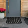 Unyqoos® Handgemaakte zwarte deurmat van kokosvezels voor buiten in 40 x 60 cm formaat