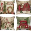P-87213234049700-20260406111302.webp Unyqoos® Set van 4 feestelijke kussenslopen voor sfeervolle kerstdecoratie in huis