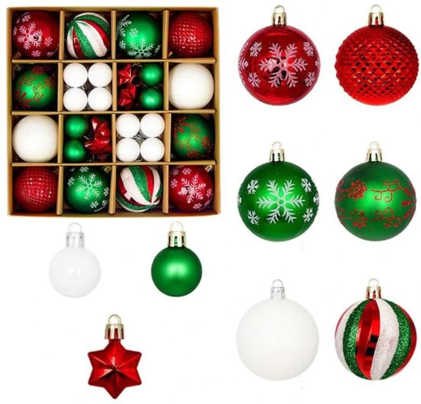 P-87213234059390-20260406091927.webp Unyqoos® Set van 44 weerbestendige onbreekbare kerstballen voor binnen en buiten