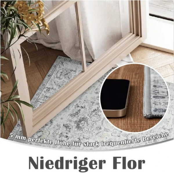 Unyqoos® Wasbare en Antislip Deurmat met Stijlvol Bloemendesign voor Binnen en Buiten, rood, 90*150 cm