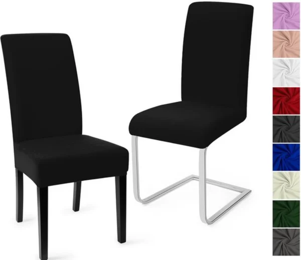 P-87213234064310-20260405182146.webp Unyqoos® Set van 2 veelzijdige zwarte stoelhoezen voor diverse gelegenheden