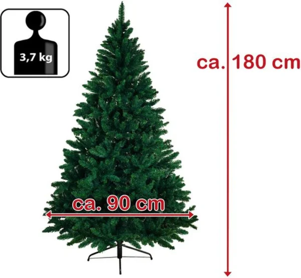 Unyqoos® Realistische kunstkerstboom met vouwsysteem en decoraties voor sfeervolle feestdagen