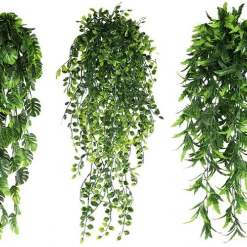 Unyqoos® Set van drie decoratieve kunstplanten voor binnen en buiten gebruik
