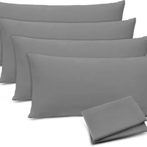 Unyqoos® Set van vier zachte kussenhoezen 40x80 cm met ritssluiting in antraciet