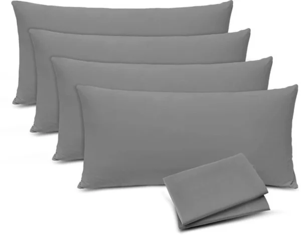 Unyqoos® Set van vier zachte kussenhoezen 40x80 cm met ritssluiting in antraciet