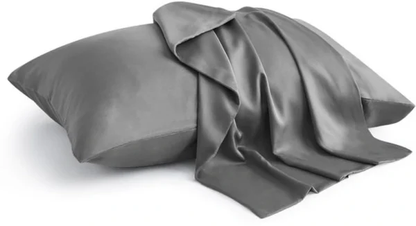 Unyqoos® Set van vier zachte kussenhoezen 40x80 cm met ritssluiting in antraciet