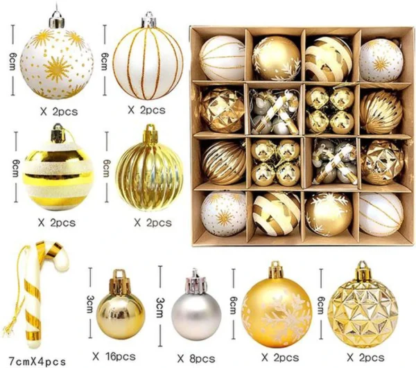 Unyqoos® Lichtgewicht en veilige gouden kerstballen set voor feestelijke decoratie