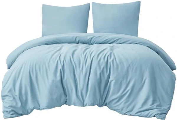 Unyqoos® Lichtblauwe microvezel beddenset met ritssluiting en kussenslopen