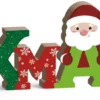 Unyqoos® Houten Kerstdecoratie met XMAS Letters en Santa Claus voor Binnengebruik