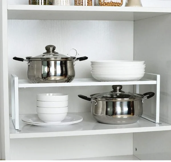 Unyqoos® Verstelbare en stapelbare keukenorganizer voor optimaal ruimtegebruik