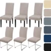 Unyqoos® Set van 6 Universele Jacquard Rekbare Stoelhoezen voor Eetkamer en Feestelijke Gelegenheden