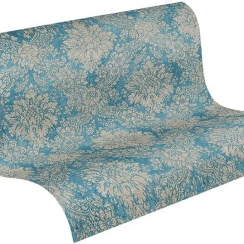 P-87213234205810-20260405112926.webp Unyqoos® Stijlvol Vliesbehang met Barok Bloemenpatroon en Metallic Accenten, bruin-blauw