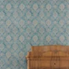 P-872132342058110-20260405112941.webp Unyqoos® Stijlvol Vliesbehang met Barok Bloemenpatroon en Metallic Accenten, bruin-blauw