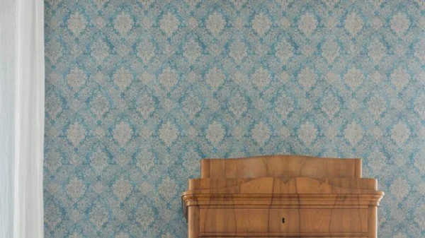 P-872132342058110-20260405112941.webp Unyqoos® Stijlvol Vliesbehang met Barok Bloemenpatroon en Metallic Accenten, bruin-blauw