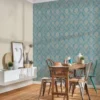 P-872132342058111-20260405112944.webp Unyqoos® Stijlvol Vliesbehang met Barok Bloemenpatroon en Metallic Accenten, bruin-blauw