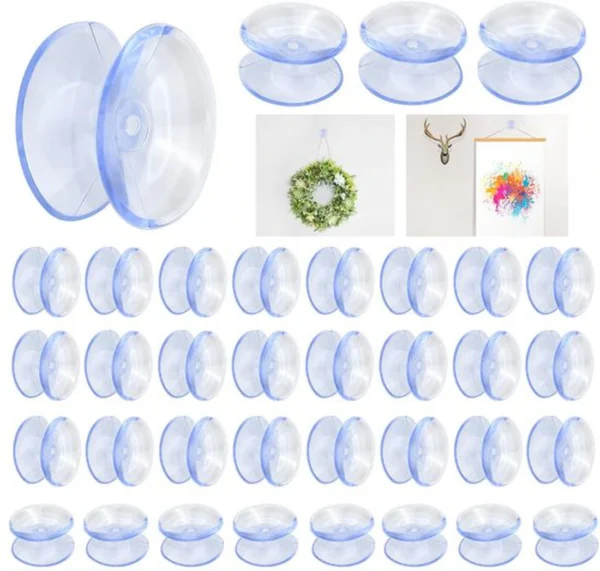 P-87213234228200-20260406115210.webp Unyqoos® Set van 20 transparante dubbelzijdige zuignappen voor diverse oppervlakken