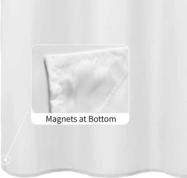 P-87213234239713-20260403113219.webp Unyqoos® Extra brede waterdichte douchegordijn van zacht stof met magneten en versterkte ophanging