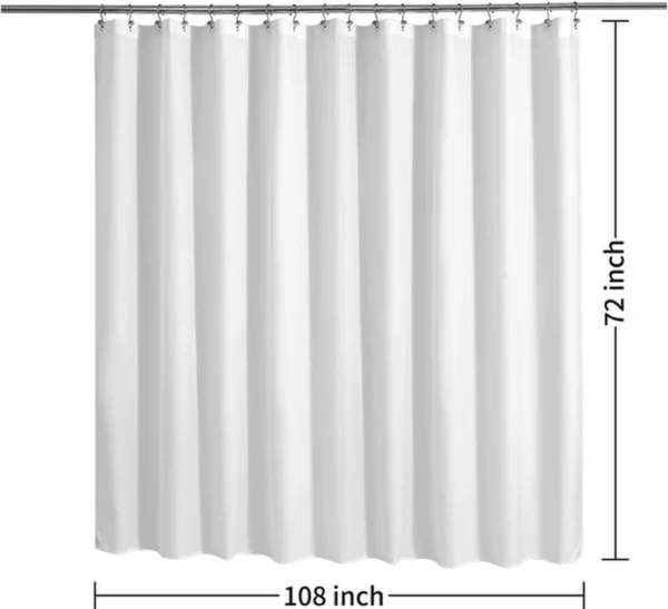 P-87213234239715-20260403113223.webp Unyqoos® Extra brede waterdichte douchegordijn van zacht stof met magneten en versterkte ophanging