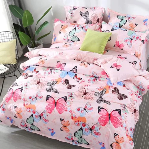 P-87213234254560-20260405104549.webp Unyqoos® Roze Kinderbeddengoedset met Vlindermotief voor Meisjes, 140x200 cm, 100% Microvezel