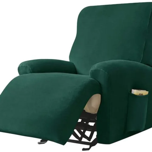 Unyqoos® Elastische fluwelen hoes voor relaxstoel in donkergroen voor optimale bescherming