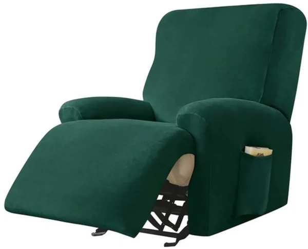 Unyqoos® Elastische fluwelen hoes voor relaxstoel in donkergroen voor optimale bescherming