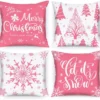 P-87213234277020-20260406111738.webp Unyqoos® Set van 4 decoratieve kussenslopen met sneeuwvlokken voor de feestdagen