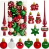 Unyqoos® Set van 34 onbreekbare kerstballen en piek voor sfeervolle decoratie