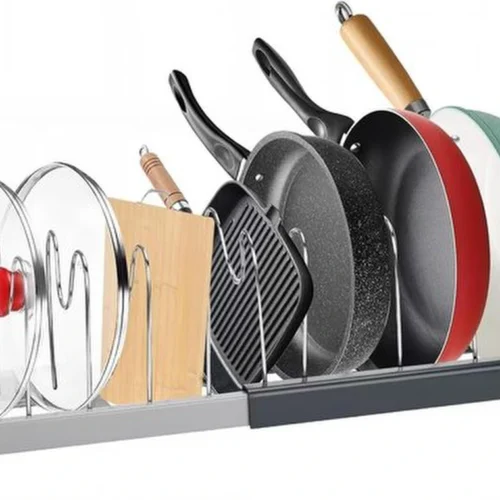P-87213234319830-20260406095312.webp Unyqoos® Uittrekbare lade-organizer met verstelbare houders voor pannen en deksels