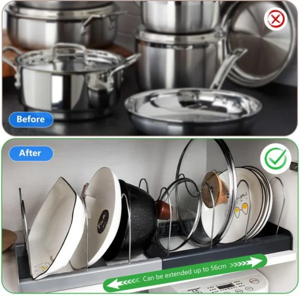 P-87213234319831-20260406095319.webp Unyqoos® Uittrekbare lade-organizer met verstelbare houders voor pannen en deksels
