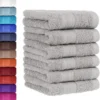 Unyqoos® Set van zes absorberende en zachte gastendoekjes in zilveren kleur