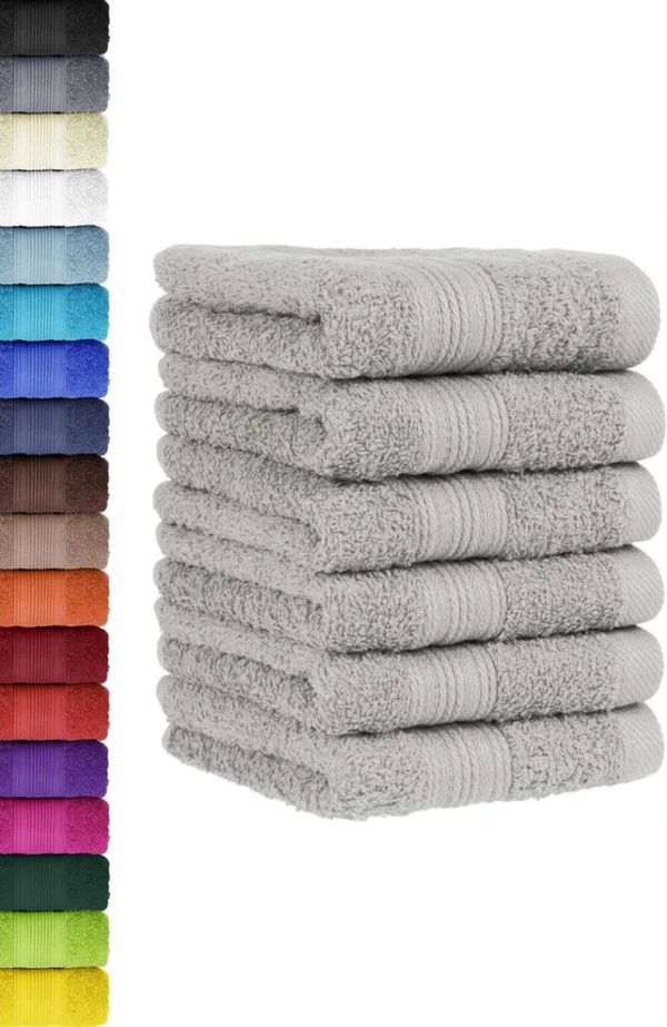 Unyqoos® Set van zes absorberende en zachte gastendoekjes in zilveren kleur