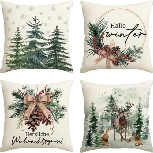 P-87213234381590-20260406113444.webp Unyqoos® Set van vier sfeervolle kerstkussenslopen voor een warme winterse uitstraling