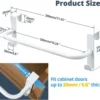 Unyqoos® Handige dubbele handdoekhouder met haken voor keuken en badkamer - wit, geschikt voor kastdeuren