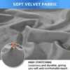 Unyqoos® Set van 6 lichtgrijze fluwelen stoelhoezen voor hoge rugleuning stoelen