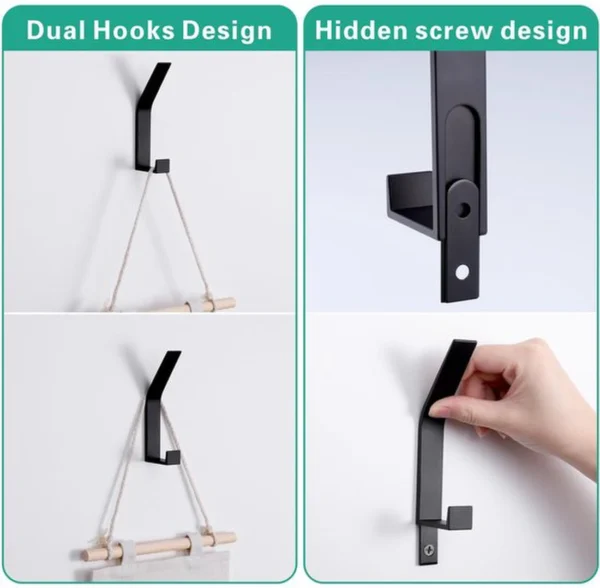 P-87213234396993-20260406115502.webp Unyqoos® Set van 8 stijlvolle zwarte muurhaken voor diverse toepassingen in huis