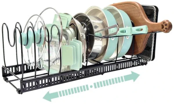 Unyqoos® Verstelbare organiser voor potten en pannen met handgreephouder