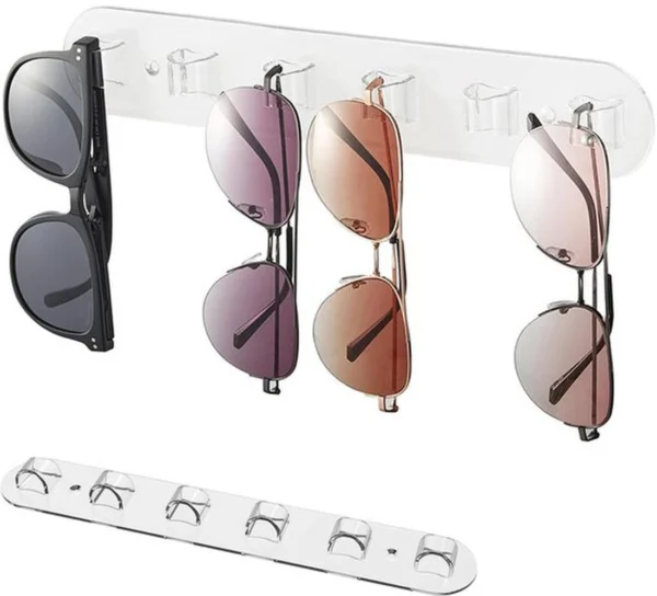 Unyqoos® Stijlvolle en Praktische Muurbevestigde Brillenhouder voor Zes Zonnebrillen in Acryl